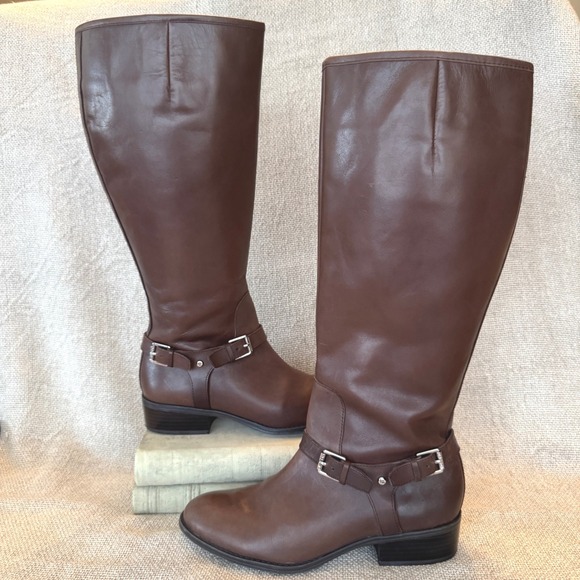 Lauren Ralph Lauren Marion Harness Tall Riding Boots Brown Leather 7.5B - Picture 3 of 15